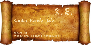 Kanka Renátó névjegykártya